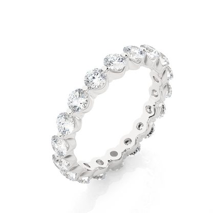 2.01 CT Round Natural & Lab Grown Diamond Very Classic Eternity Band Ring Perfect For Everyday Wear - HIGHCARAT DIAMONDS