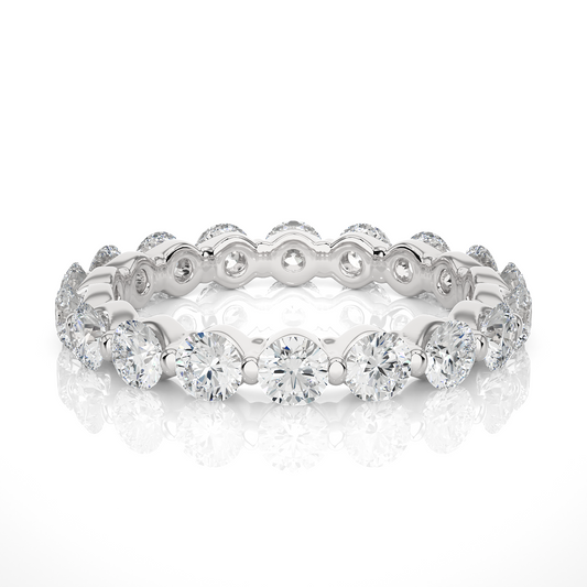 2.01 CT Round Natural & Lab Grown Diamond Very Classic Eternity Band Ring Perfect For Everyday Wear - HIGHCARAT DIAMONDS