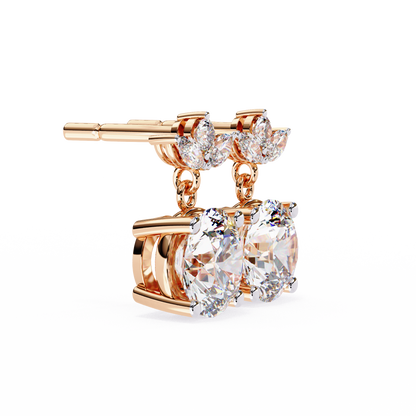 2.02Ct Marquise And Round Cut Lab Grown Diamond Classic Timeless Vintage Drop Earring, Annivrasry Gift For Her - HIGHCARAT DIAMONDS