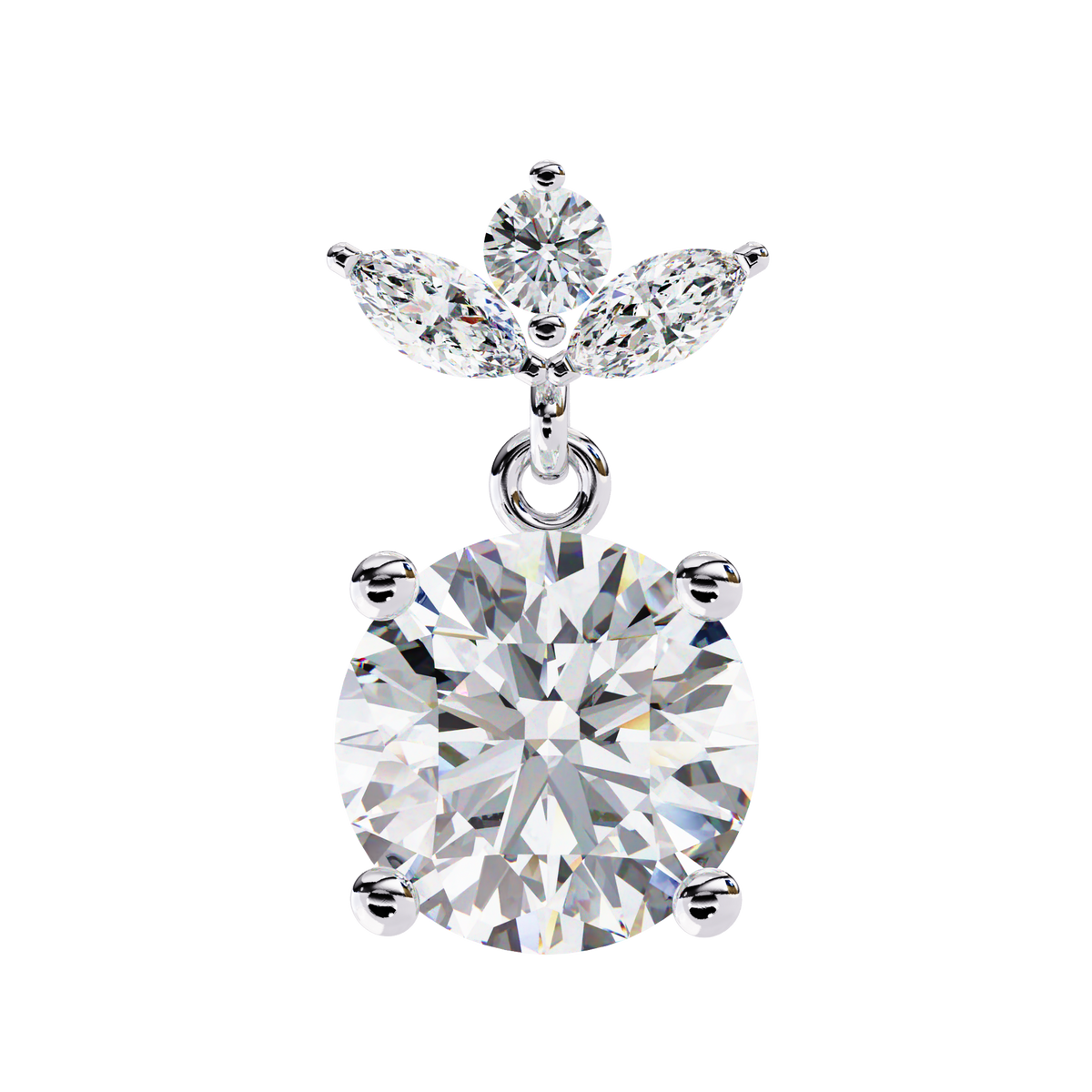 2.02Ct Marquise And Round Cut Lab Grown Diamond Classic Timeless Vintage Drop Earring, Annivrasry Gift For Her - HIGHCARAT DIAMONDS