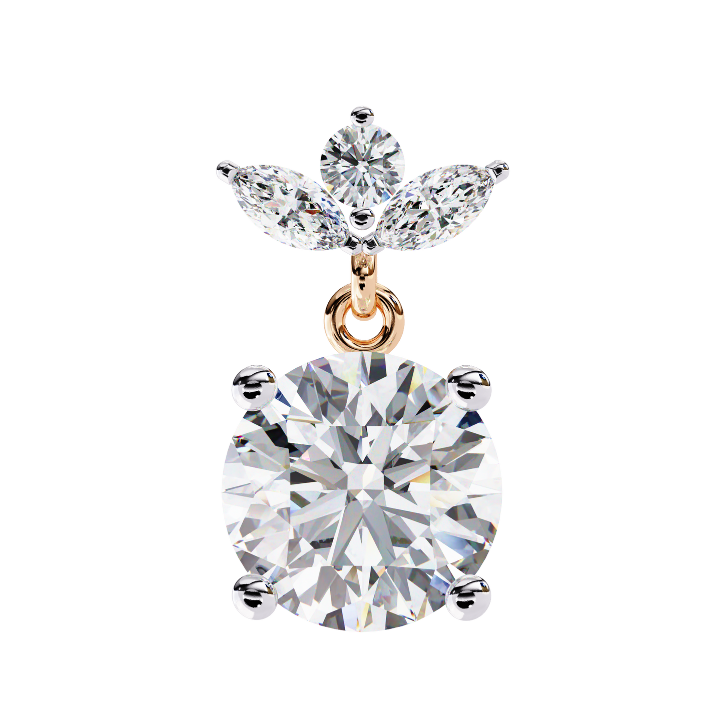 2.02Ct Marquise And Round Cut Lab Grown Diamond Classic Timeless Vintage Drop Earring, Annivrasry Gift For Her - HIGHCARAT DIAMONDS