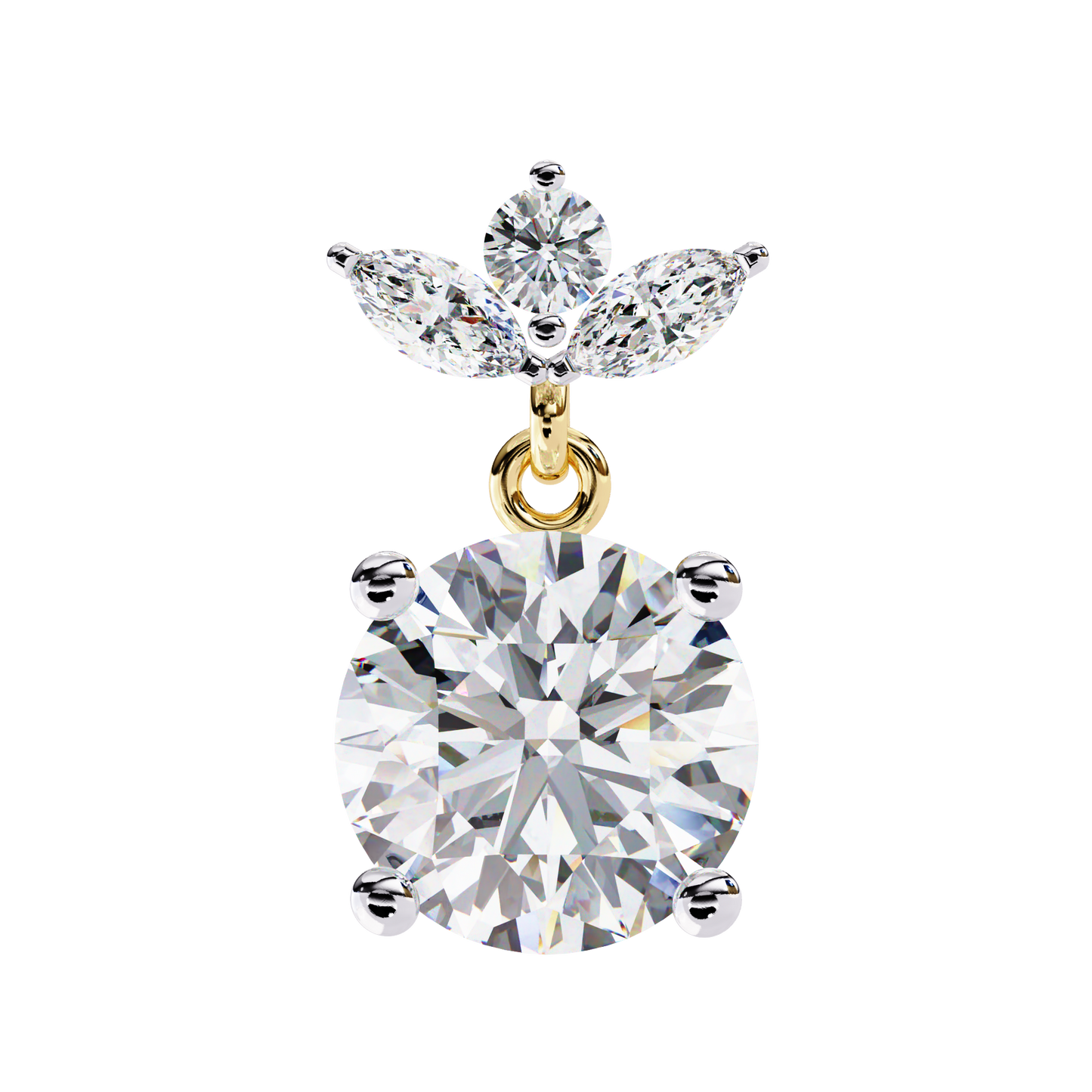 2.02Ct Marquise And Round Cut Lab Grown Diamond Classic Timeless Vintage Drop Earring, Annivrasry Gift For Her - HIGHCARAT DIAMONDS