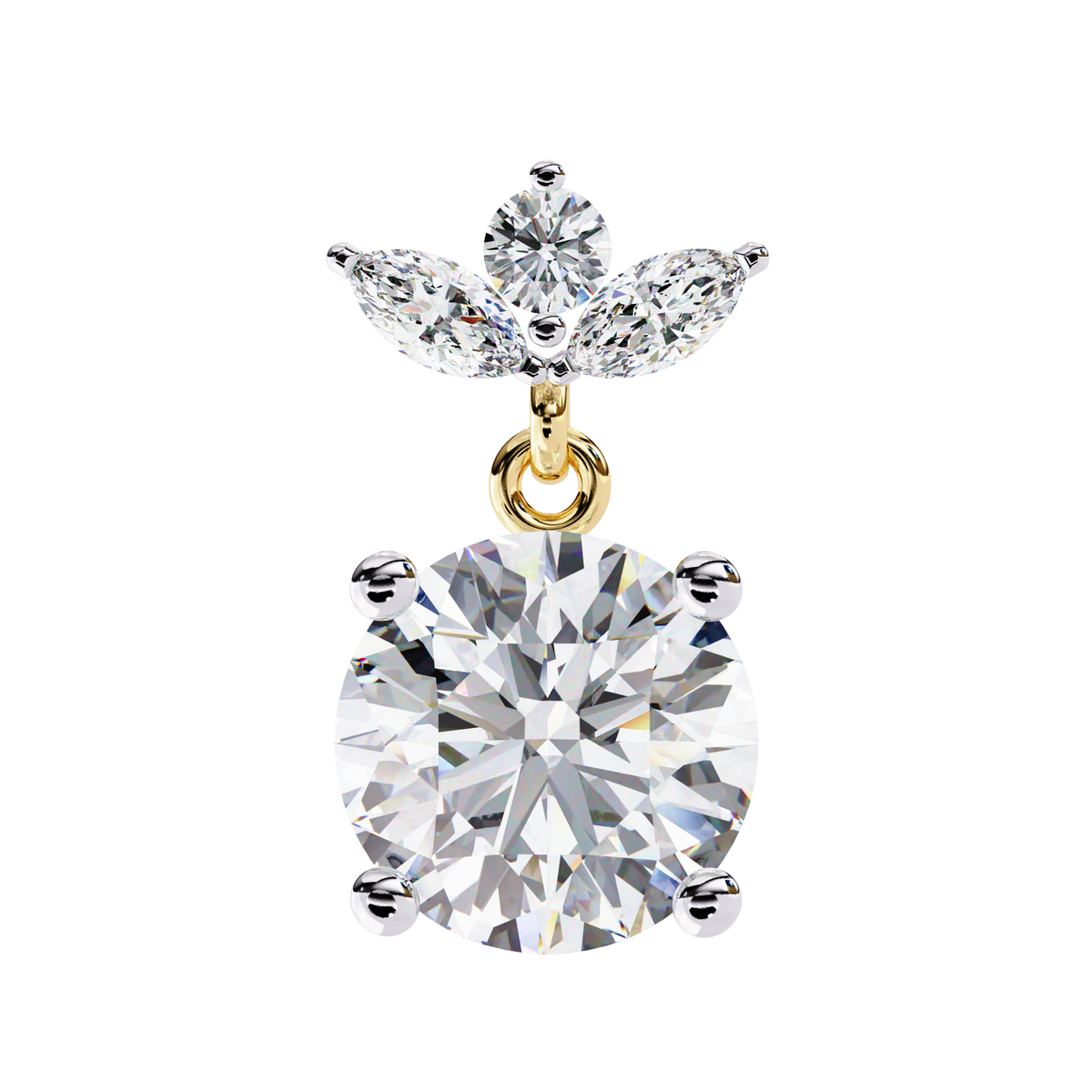 2.02Ct Marquise And Round Cut Lab Grown Diamond Classic Timeless Vintage Drop Earring, Annivrasry Gift For Her - HIGHCARAT DIAMONDS