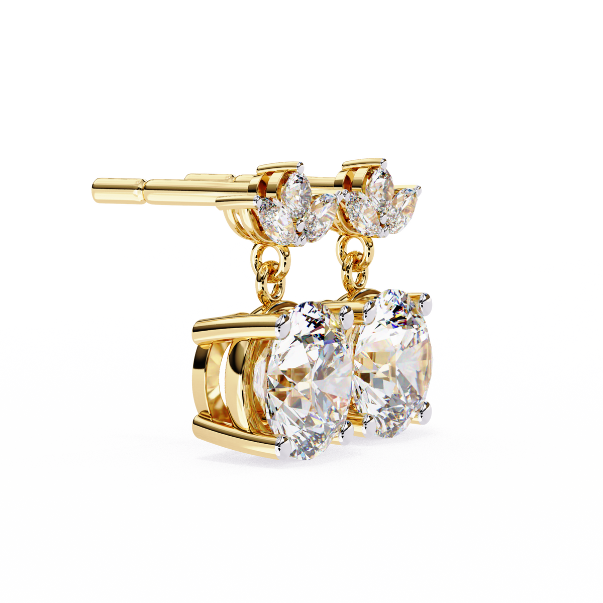 2.02Ct Marquise And Round Cut Lab Grown Diamond Classic Timeless Vintage Drop Earring, Annivrasry Gift For Her - HIGHCARAT DIAMONDS