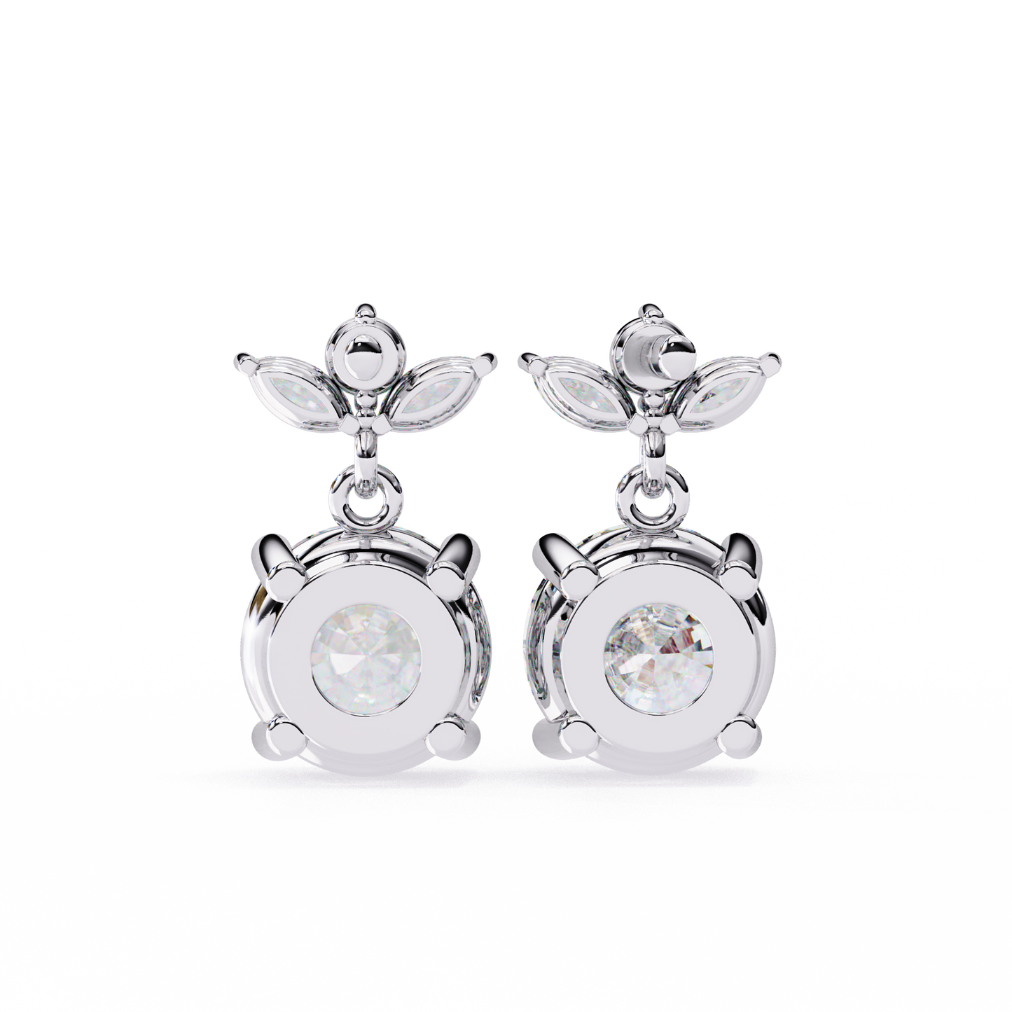 2.02Ct Marquise And Round Cut Lab Grown Diamond Classic Timeless Vintage Drop Earring, Annivrasry Gift For Her - HIGHCARAT DIAMONDS
