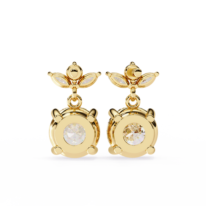 2.02Ct Marquise And Round Cut Lab Grown Diamond Classic Timeless Vintage Drop Earring, Annivrasry Gift For Her - HIGHCARAT DIAMONDS