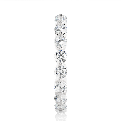 2.03 CT Channel Set Round Cut Lab Grown & Natural Diamond  Colorless Engagement Ring, With 14K Solid White Gold - HIGHCARAT DIAMONDS