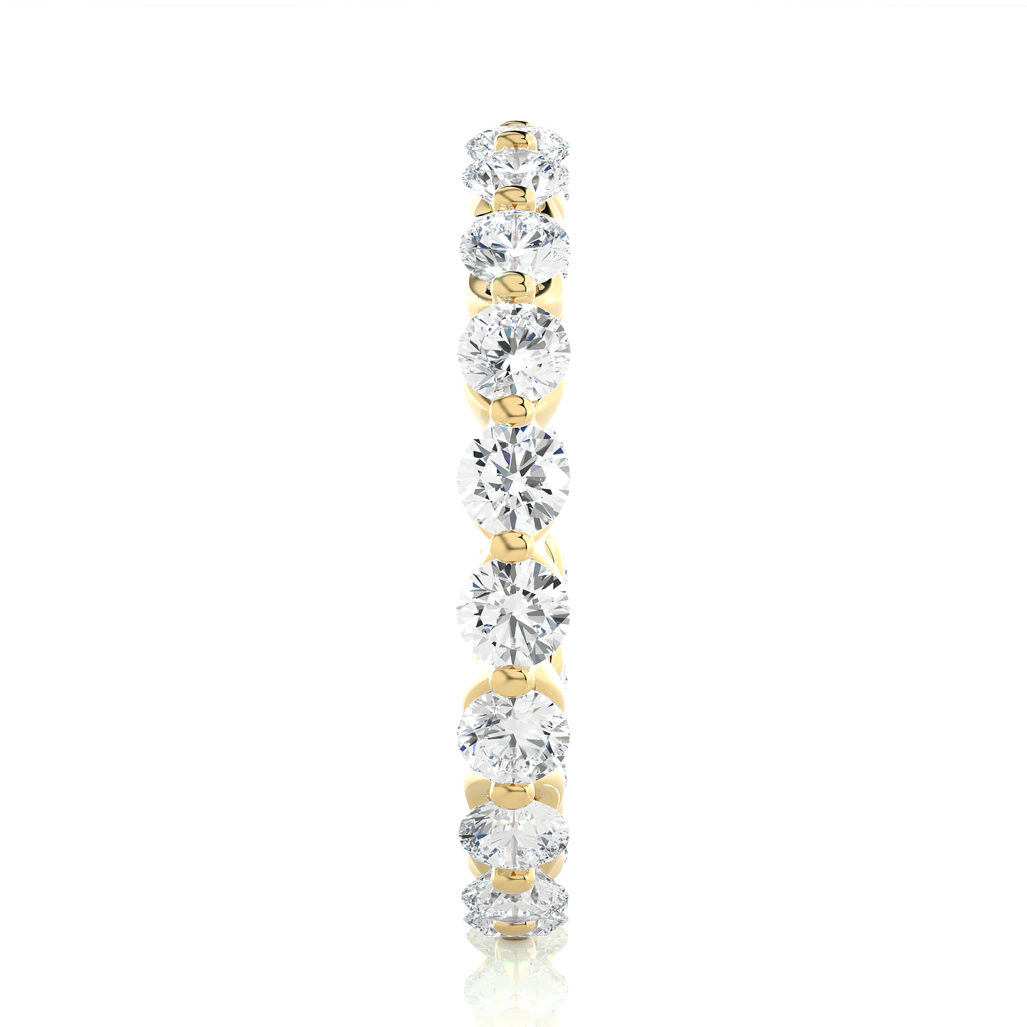 2.03 CT Channel Set Round Cut Lab Grown & Natural Diamond  Colorless Engagement Ring, With 14K Solid White Gold - HIGHCARAT DIAMONDS
