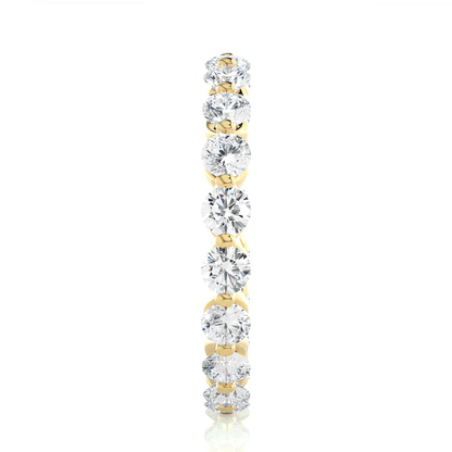 2.03 CT Channel Set Round Cut Lab Grown & Natural Diamond  Colorless Engagement Ring, With 14K Solid White Gold - HIGHCARAT DIAMONDS