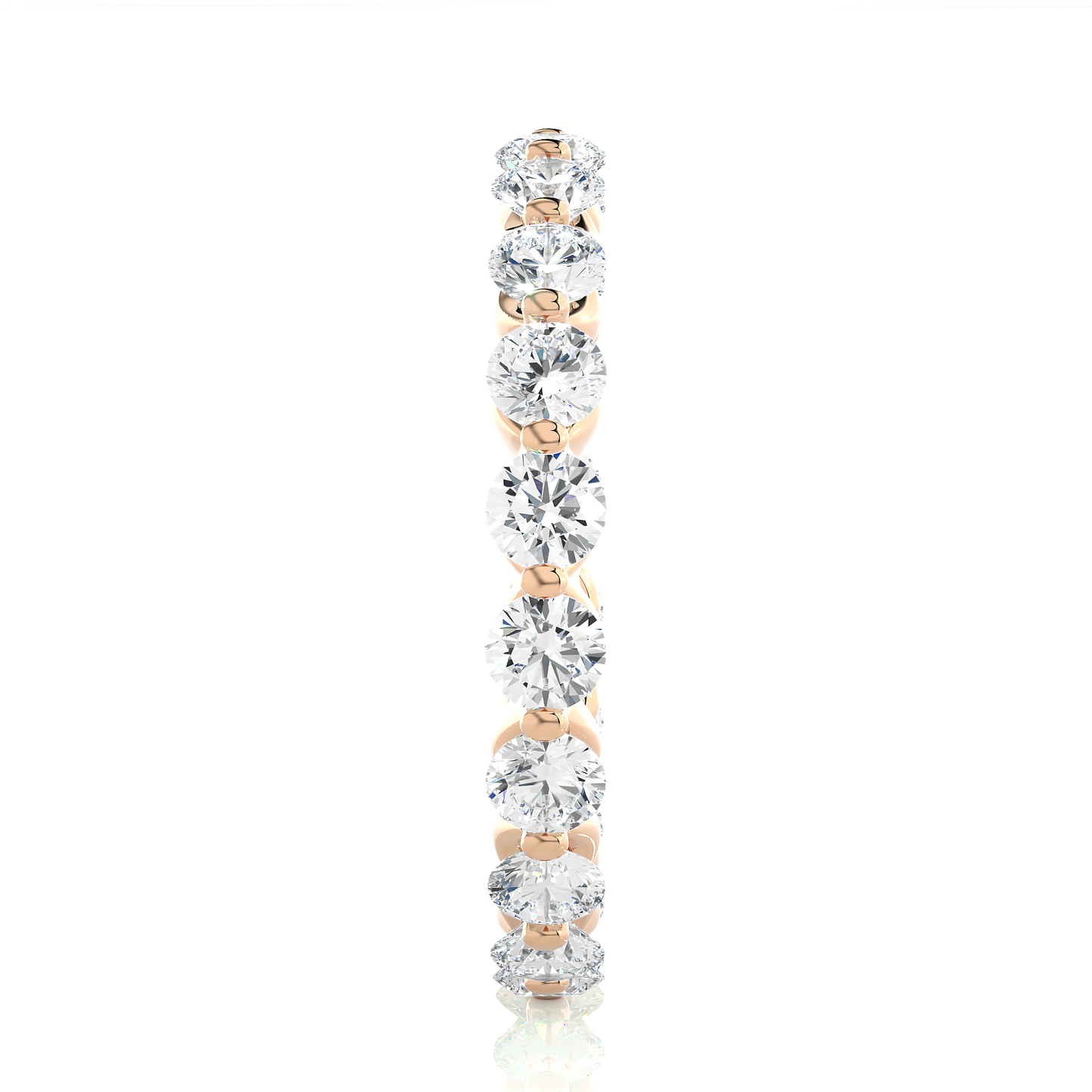 2.03 CT Channel Set Round Cut Lab Grown & Natural Diamond  Colorless Engagement Ring, With 14K Solid White Gold - HIGHCARAT DIAMONDS
