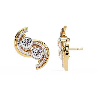 2.05 Ct Round Cut Lab Grown Diamond Minimalist Stunning Classic Stud Delicate  Earring Gift For Her