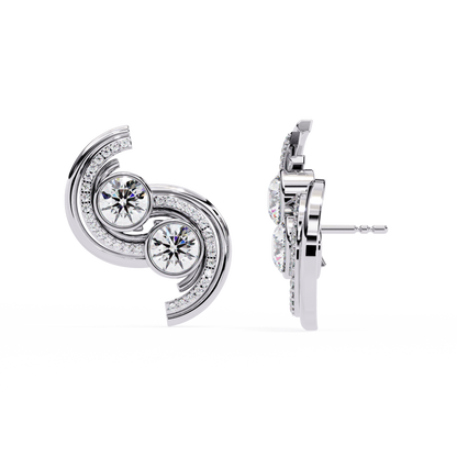 2.05 Ct Round Cut Lab Grown Diamond Minimalist Stunning Classic Stud Delicate  Earring Gift For Her