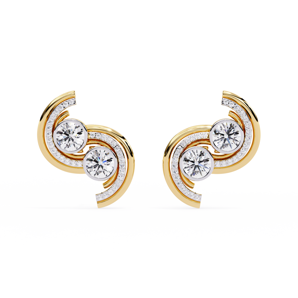 2.05 Ct Round Cut Lab Grown Diamond Minimalist Stunning Classic Stud Delicate  Earring Gift For Her - HIGHCARAT DIAMONDS