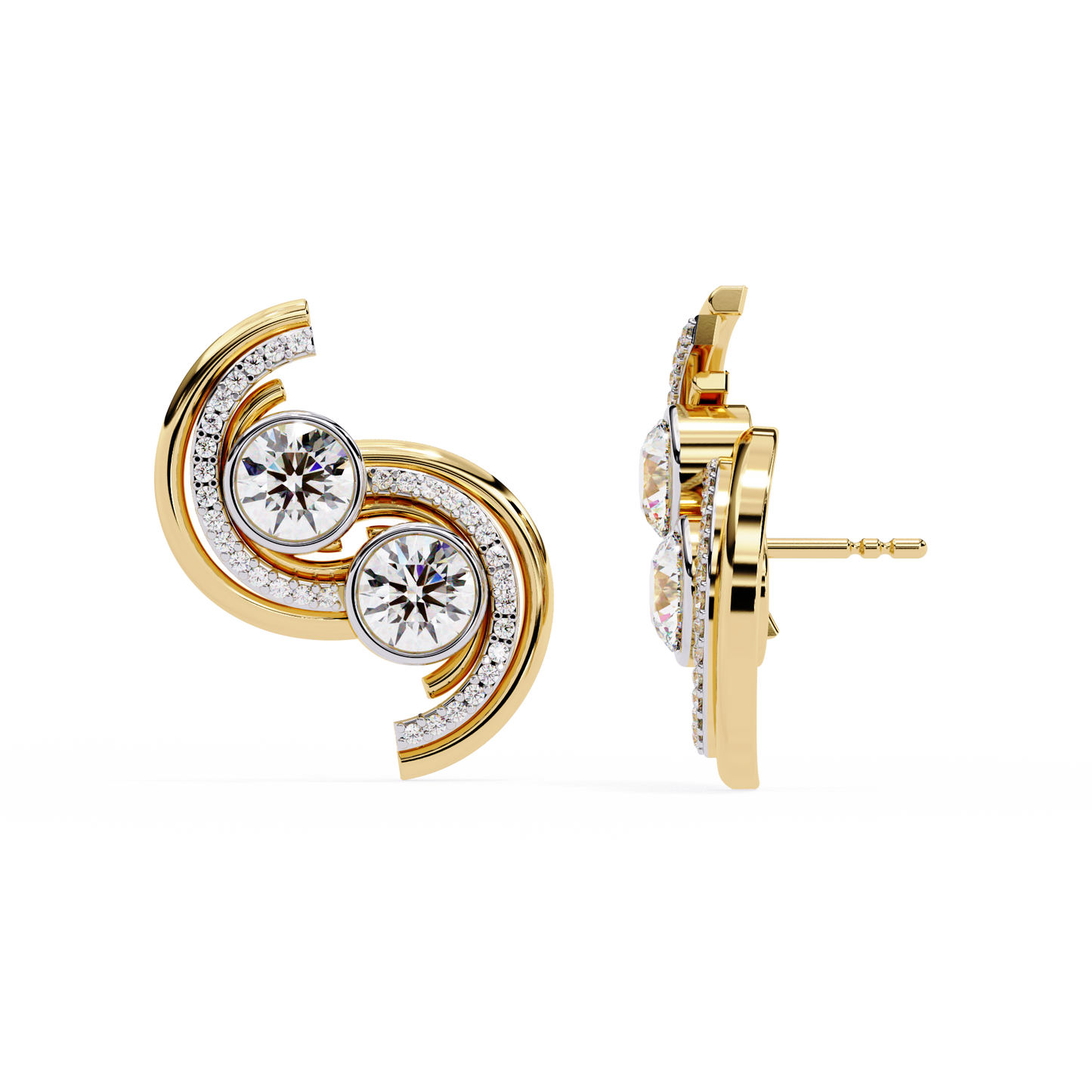 2.05 Ct Round Cut Lab Grown Diamond Minimalist Stunning Classic Stud Delicate  Earring Gift For Her - HIGHCARAT DIAMONDS