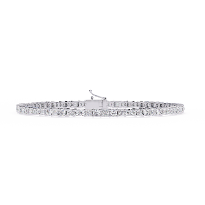 2.05Ct Round And Princess Cut Lab Grown Diamond Timeless Channel Set Dainty Tennis Bridesmaid Bracelet For Her - HIGHCARAT DIAMONDS