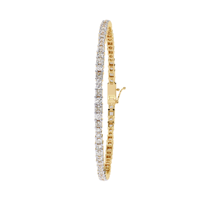 2.05Ct Round And Princess Cut Lab Grown Diamond Timeless Channel Set Dainty Tennis Bridesmaid Bracelet For Her - HIGHCARAT DIAMONDS