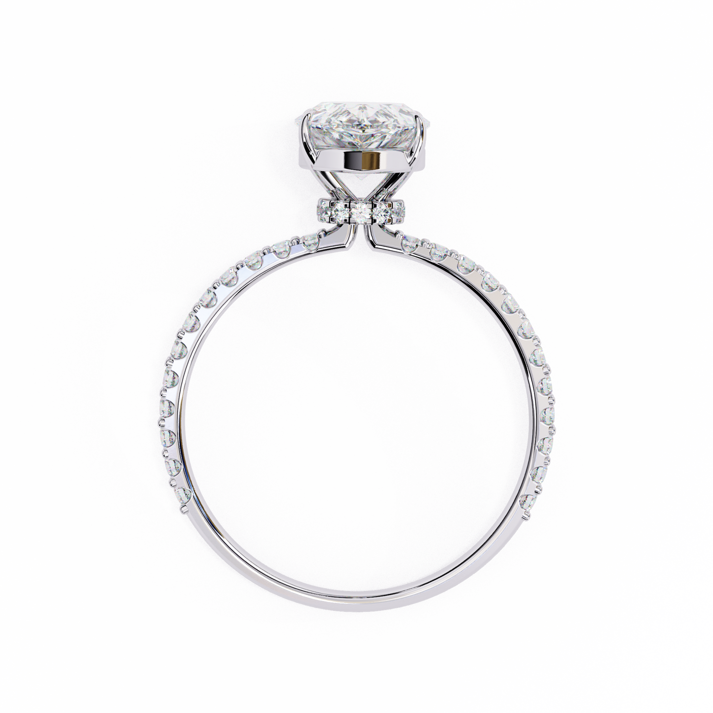 2.06 Ct Pear And Round lab Grown Diamond Cut 10k Solid Gold  Pave Set Cluster Bridal Ring