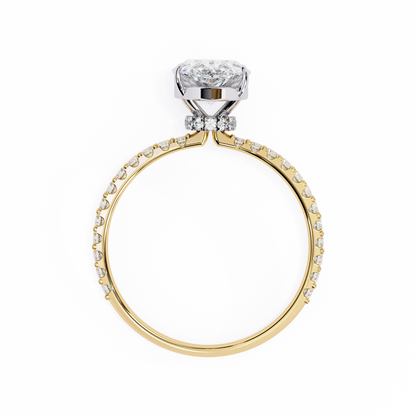 2.06 Ct Pear And Round lab Grown Diamond Cut 10k Solid Gold  Pave Set Cluster Bridal Ring