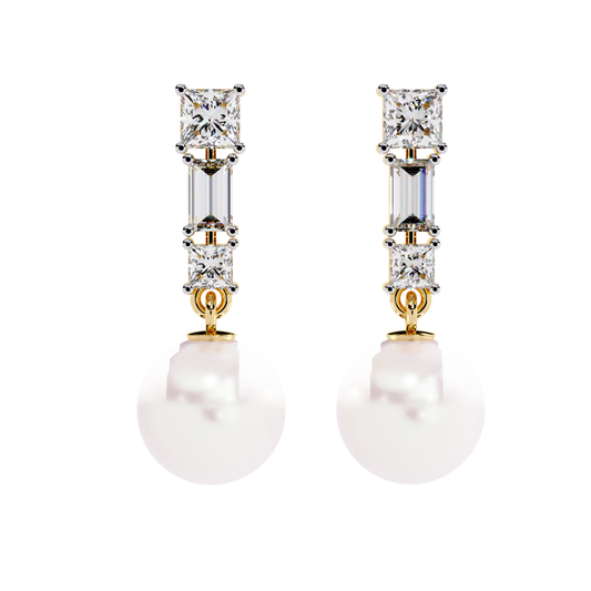 2.08 Ct Baguette & Princess Diamond Drop Earrings - HIGHCARAT DIAMONDS