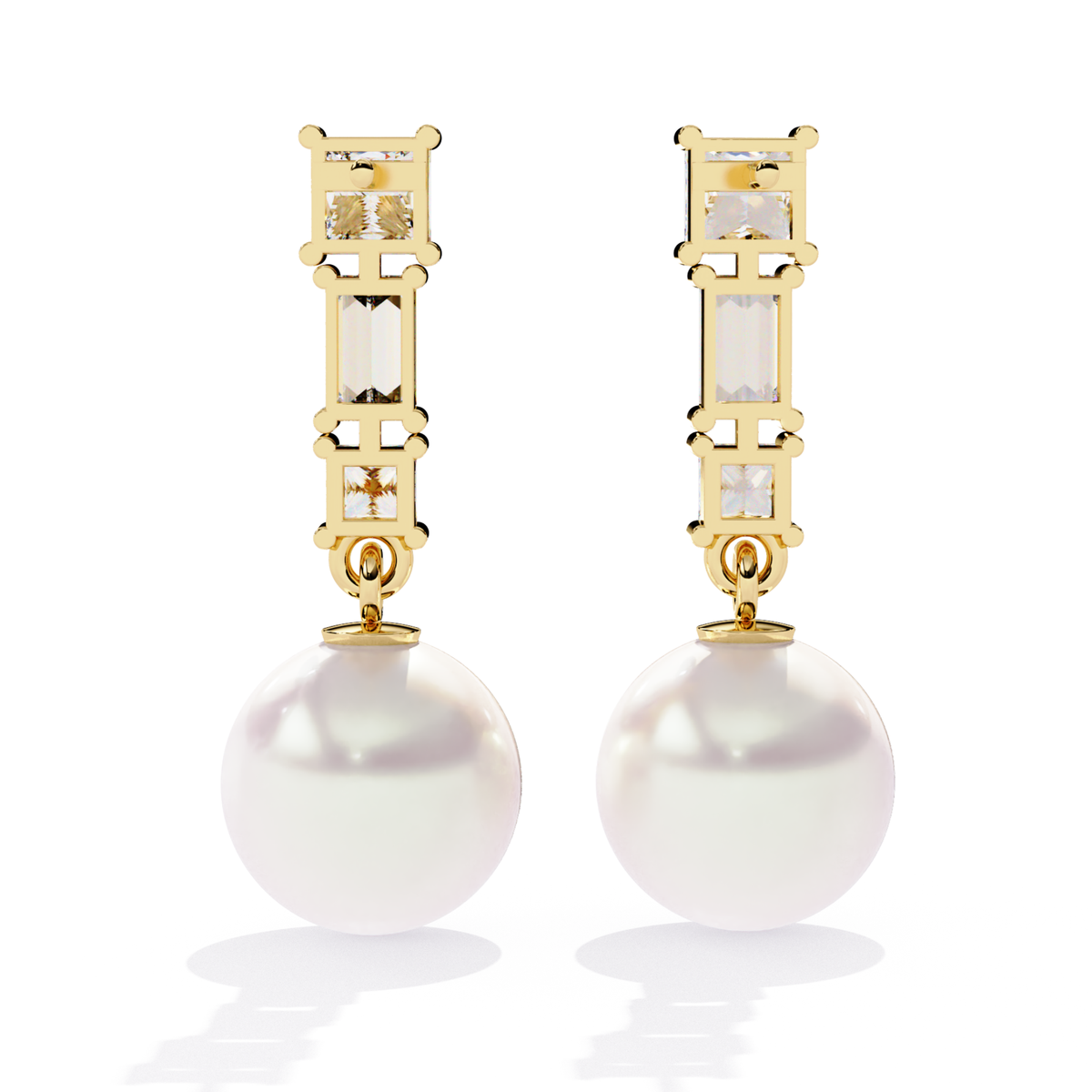 2.08 Ct Baguette & Princess Diamond Drop Earrings - HIGHCARAT DIAMONDS