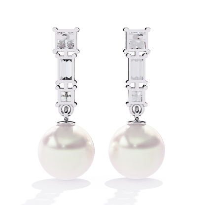 2.08 Ct Baguette & Princess Diamond Drop Earrings - HIGHCARAT DIAMONDS