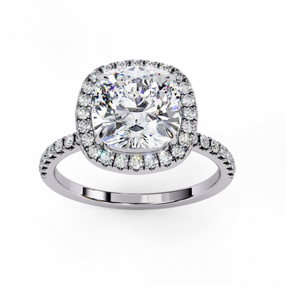 2.09 Carat Cushion Cut Lab Grown Diamond with 10k Gold Setting Inspired Dainty Ring for Women