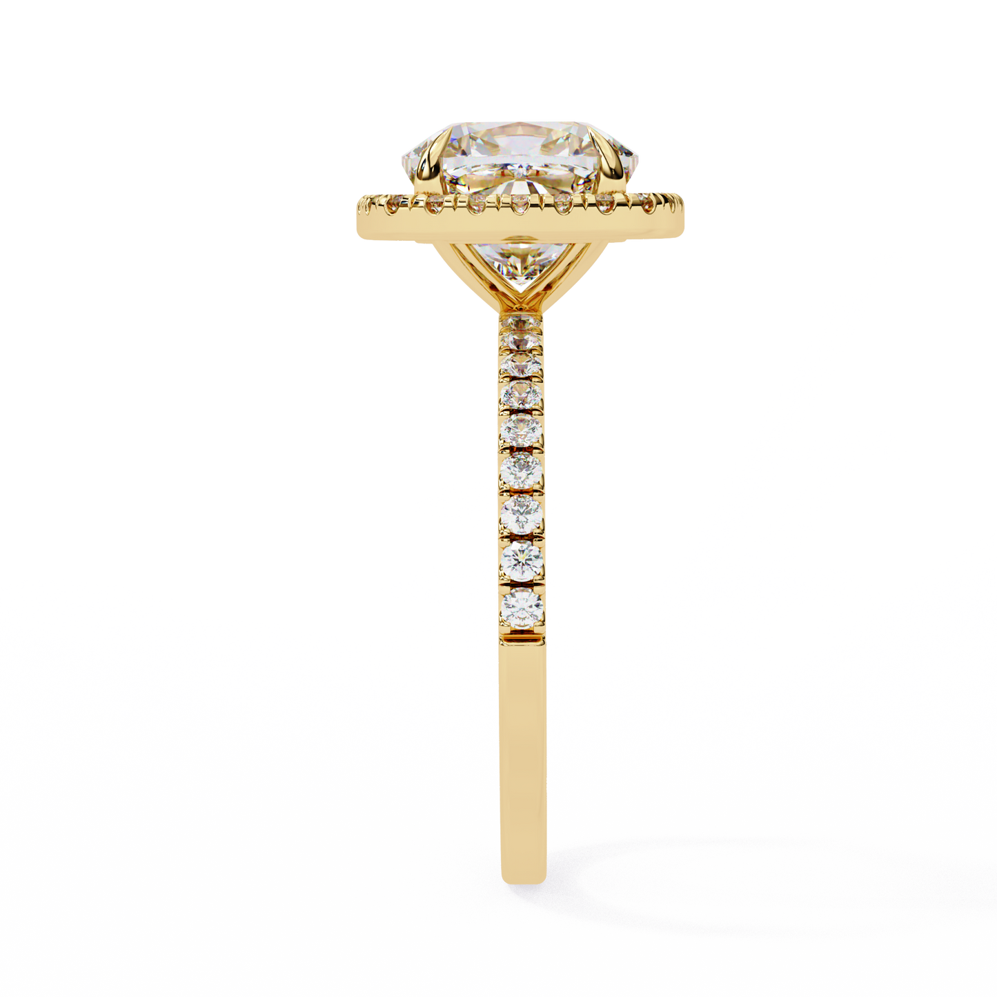 2.09 Carat Cushion Cut Lab Grown Diamond with 10k Gold Setting Inspired Dainty Ring for Women