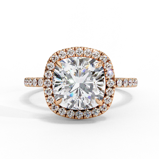 2.09 Carat Cushion Cut Lab Grown Diamond with 10k Gold Setting Inspired Dainty Ring for Women - HIGHCARAT DIAMONDS