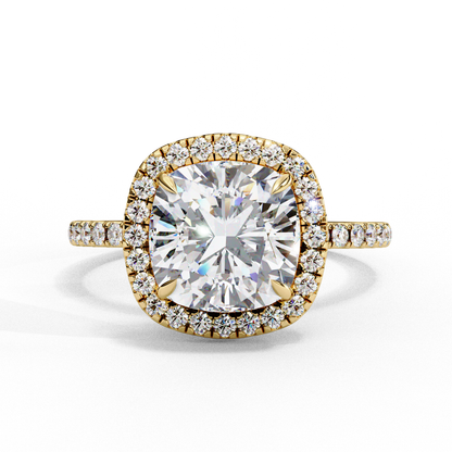2.09 Carat Cushion Cut Lab Grown Diamond with 10k Gold Setting Inspired Dainty Ring for Women