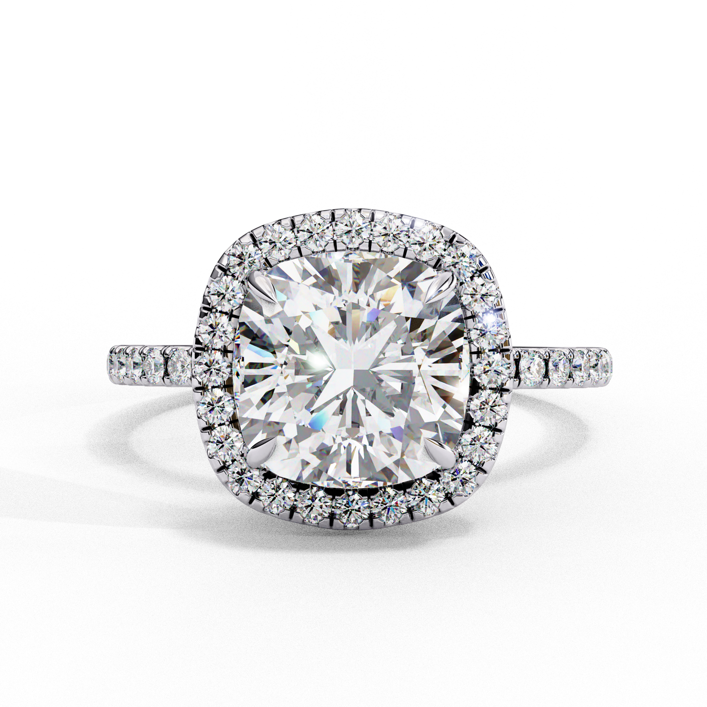 2.09 Carat Cushion Cut Lab Grown Diamond with 10k Gold Setting Inspired Dainty Ring for Women