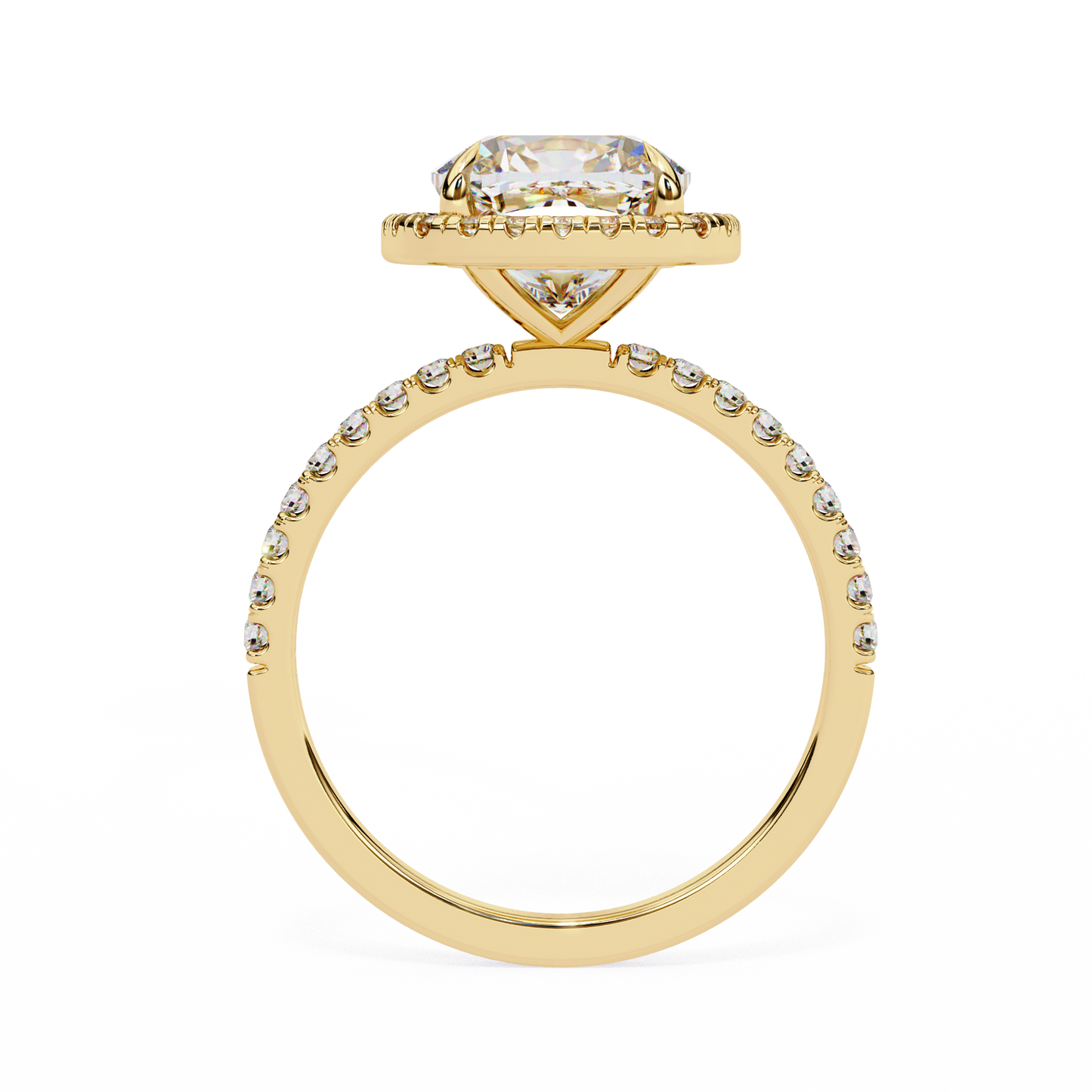 2.09 Carat Cushion Cut Lab Grown Diamond with 10k Gold Setting Inspired Dainty Ring for Women