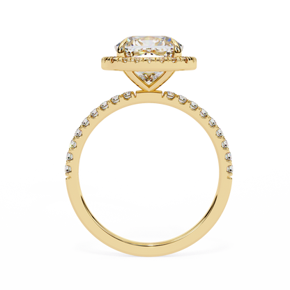 2.09 Carat Cushion Cut Lab Grown Diamond with 10k Gold Setting Inspired Dainty Ring for Women