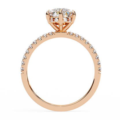 2.09 Ct Pear And Round Cut Lab Grown 14K Solid White Gold  Diamond Stunning Perfect Bridal Ring - HIGHCARAT DIAMONDS