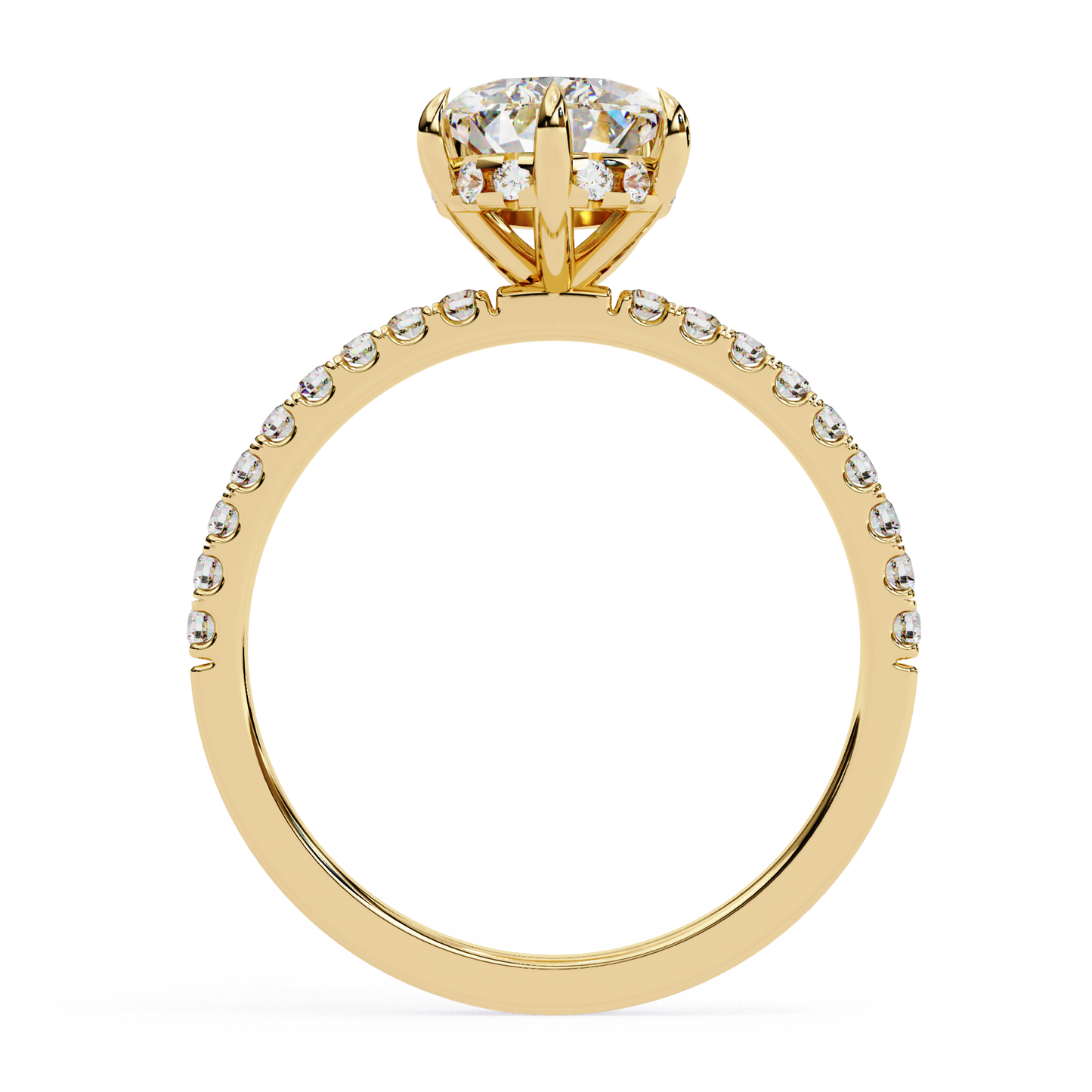 2.09 Ct Pear And Round Cut Lab Grown 14K Solid White Gold  Diamond Stunning Perfect Bridal Ring - HIGHCARAT DIAMONDS