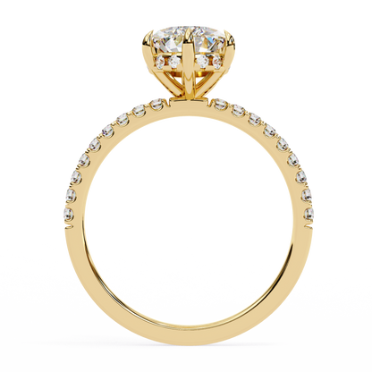 2.09 Ct Pear And Round Cut Lab Grown 14K Solid White Gold  Diamond Stunning Perfect Bridal Ring - HIGHCARAT DIAMONDS