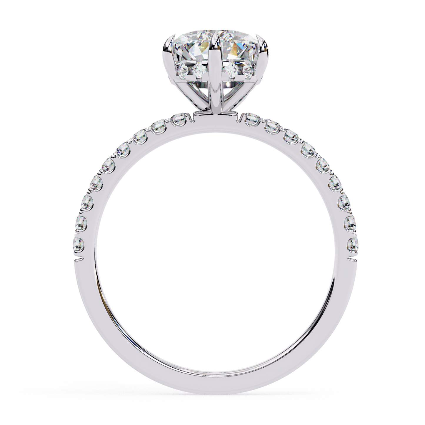 2.09 Ct Pear And Round Cut Lab Grown 14K Solid White Gold  Diamond Stunning Perfect Bridal Ring - HIGHCARAT DIAMONDS
