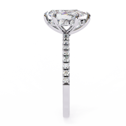 2.09 Ct Pear And Round Cut Lab Grown 14K Solid White Gold  Diamond Stunning Perfect Bridal Ring - HIGHCARAT DIAMONDS