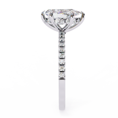 2.09 Ct Pear And Round Cut Lab Grown 14K Solid White Gold  Diamond Stunning Perfect Bridal Ring - HIGHCARAT DIAMONDS