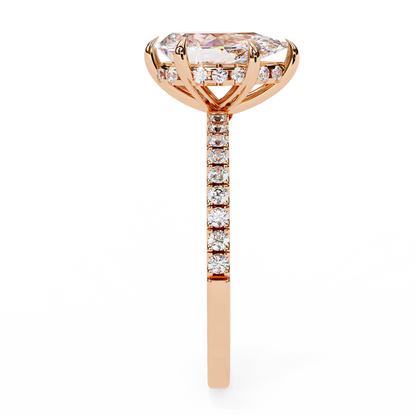 2.09 Ct Pear And Round Cut Lab Grown 14K Solid White Gold  Diamond Stunning Perfect Bridal Ring - HIGHCARAT DIAMONDS