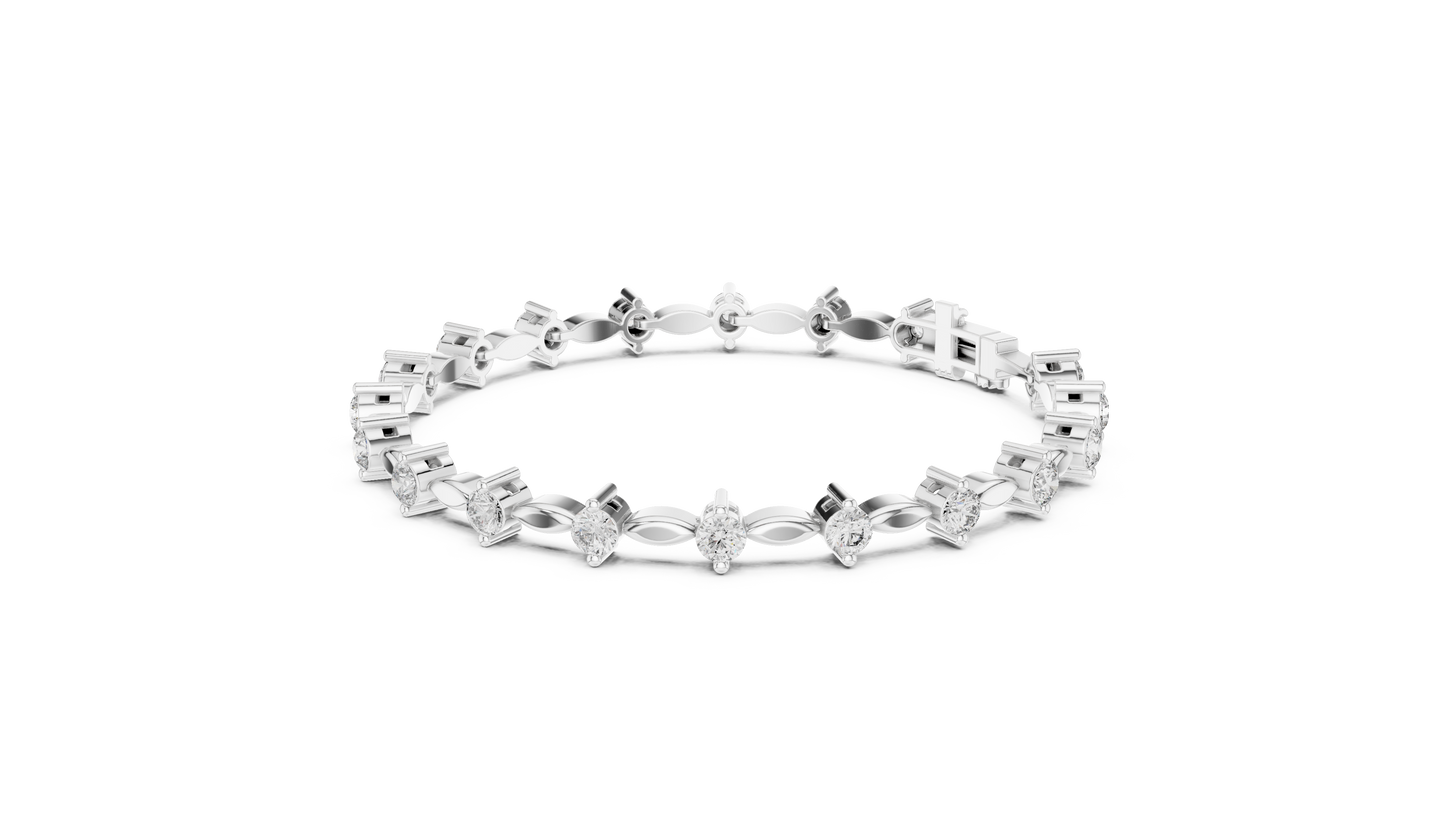 2.09CT Round Cut Top Grade Diamond Unique Delicate Elegant Vintage Tennis Bracelet Gift For Women's