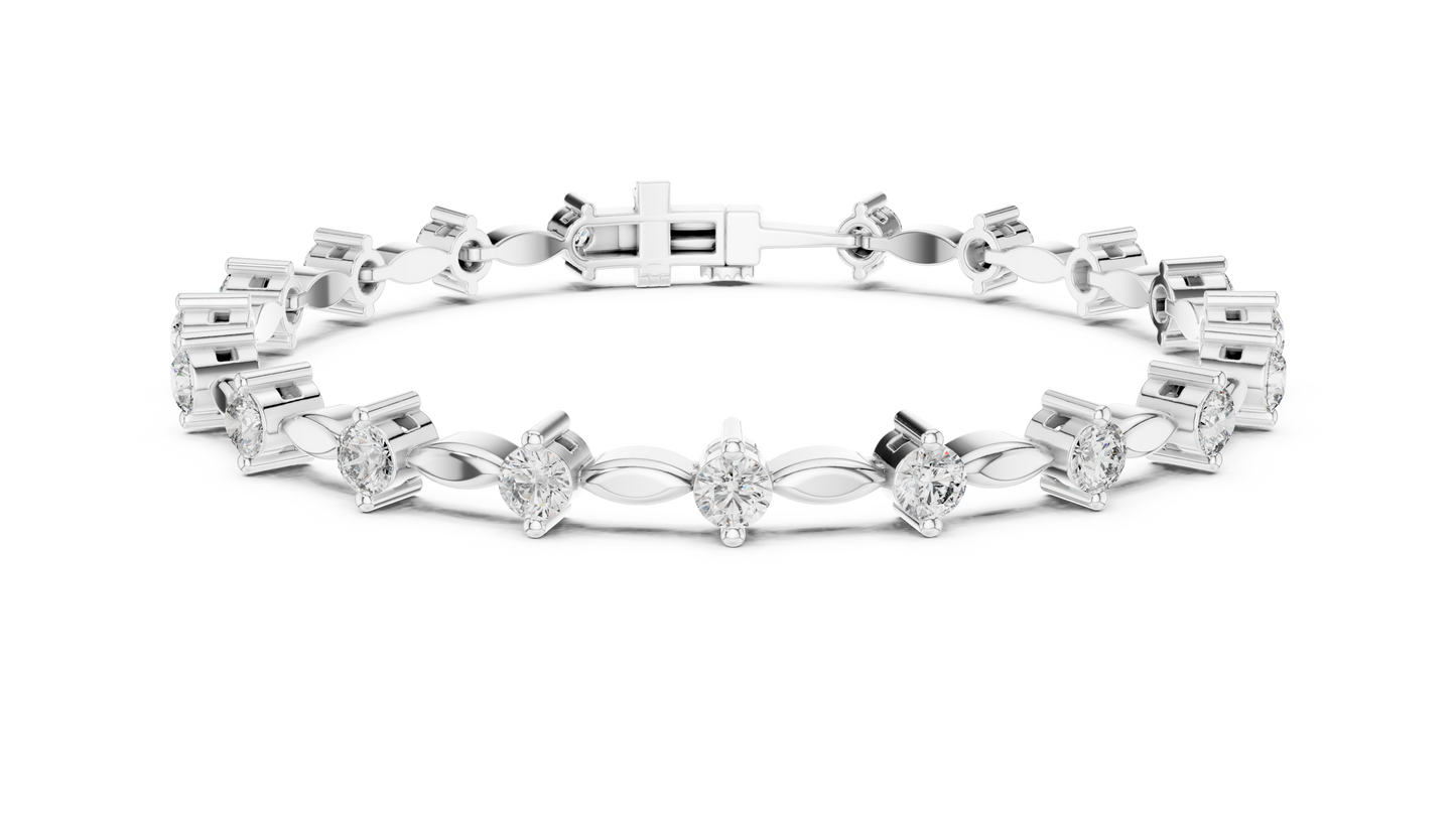 2.09CT Round Cut Top Grade Diamond Unique Delicate Elegant Vintage Tennis Bracelet Gift For Women's