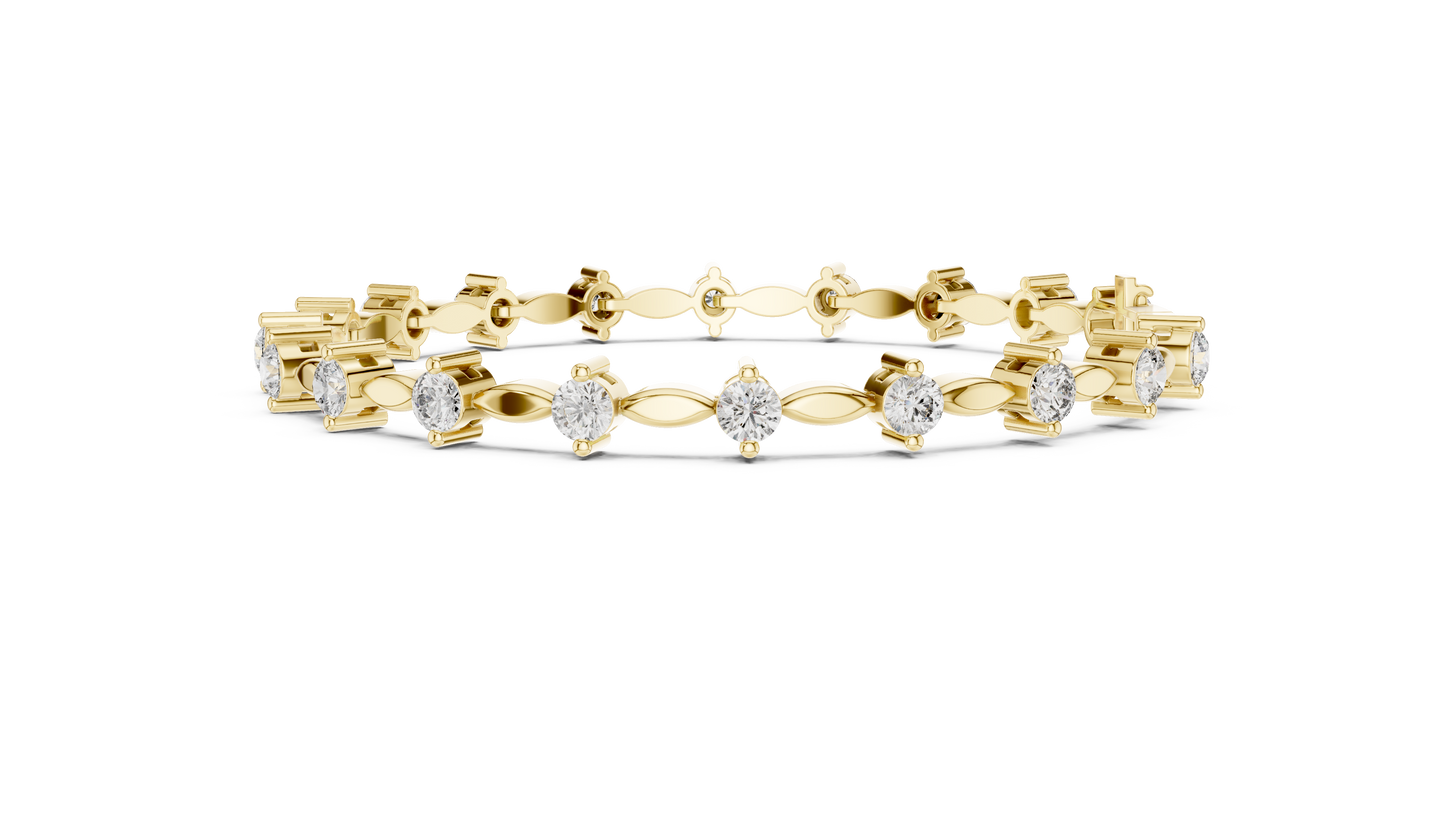 2.09CT Round Cut Top Grade Diamond Unique Delicate Elegant Vintage Tennis Bracelet Gift For Women's