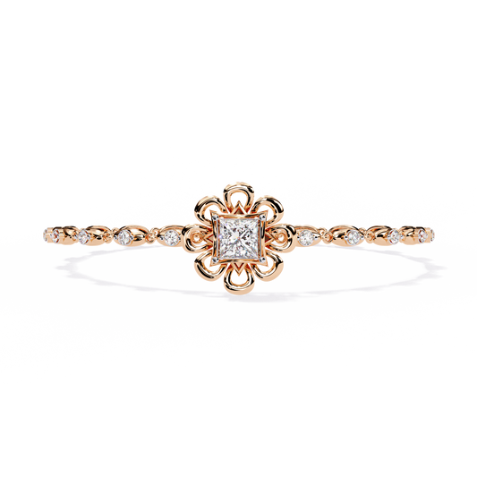 2.11Ct Princess And Round Cut Antique Classic Flower Shape Women Diamond Tennis Bracelet Annivrasry Gift For Her - HIGHCARAT DIAMONDS