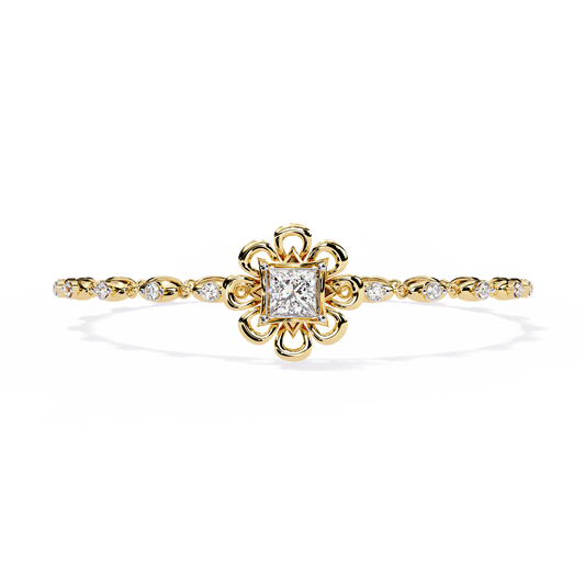 2.11Ct Princess And Round Cut Antique Classic Flower Shape Women Diamond Tennis Bracelet Annivrasry Gift For Her - HIGHCARAT DIAMONDS