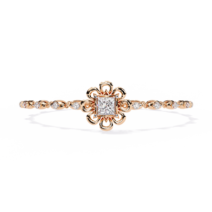 2.11Ct Princess And Round Cut Antique Classic Flower Shape Women Diamond Tennis Bracelet Annivrasry Gift For Her - HIGHCARAT DIAMONDS