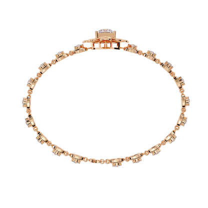 2.11Ct Princess And Round Cut Antique Classic Flower Shape Women Diamond Tennis Bracelet Annivrasry Gift For Her - HIGHCARAT DIAMONDS