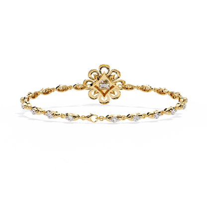 2.11Ct Princess And Round Cut Antique Classic Flower Shape Women Diamond Tennis Bracelet Annivrasry Gift For Her - HIGHCARAT DIAMONDS