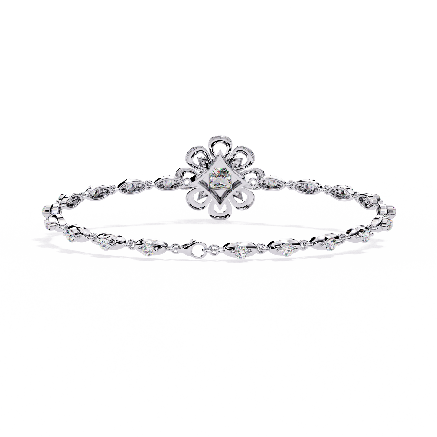 2.11Ct Princess And Round Cut Antique Classic Flower Shape Women Diamond Tennis Bracelet Annivrasry Gift For Her - HIGHCARAT DIAMONDS