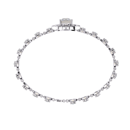 2.11Ct Princess And Round Cut Antique Classic Flower Shape Women Diamond Tennis Bracelet Annivrasry Gift For Her - HIGHCARAT DIAMONDS