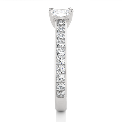 2.12 CT Cushion & Round Cut Lab Grown Diamond Accent Stone in 14k Gold Perfect Gift for Anyone Diamond Ring